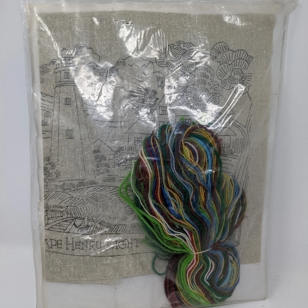 Crewel Creative Stitchery Kit Lighthouse Cape Henry Virginia Farm Scene Ship New